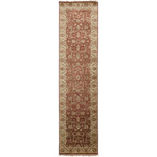 Hand knotted Cairbre Brown New Zealand Hard Twist Wool Traditional Oriental Rug (2'6 x 10') Surya Runner Rugs