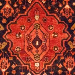 Hand knotted Persian Hamadan Navy/ Red Wool Rug (4'6 x 6'3) 3x5   4x6 Rugs