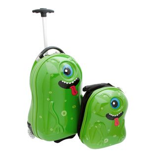 Trendykid Travel Buddies Alien 2 pc Hardside Kid's Carry On Luggage Set Trendykid Kids' Luggage Sets