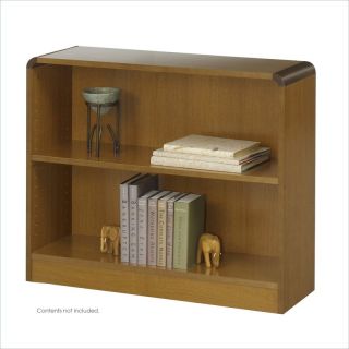 Safco WorkSpace Two Shelf Radius Edge Bookcase in Medium Oak   1521MOC