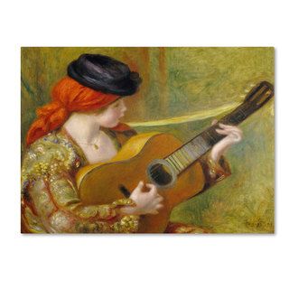 Pierre Renoir 'Young Spanish Woman With a Guitar' Canvas Art Trademark Fine Art Canvas