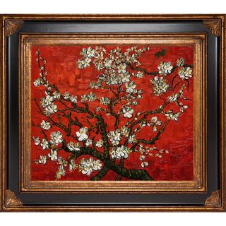 Vincent Van Gogh 'Branches of an Almond Tree in Blossom' Hand Painted Framed Canvas Art Canvas