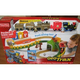 Fisher Price GeoTrax Timbertown Railway with Push Train Toys & Games