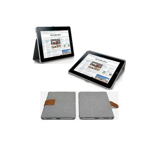 Macally BOOKSTAND Tablet PC Case   Suede   Grey Macally iPad Accessories