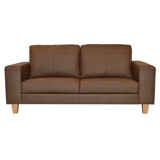 Ben de Lisi Home Medium brown leather Cara sofa with light wood feet