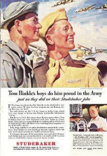 1944 WWII Ad Studebaker Tom Hinkles Boys do him proud in the Army Original Vintage War Print Ad  