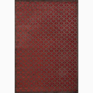 Handmade Modern Red/ Brown Art silk/ Chenille Area Rug (9' x 12') JRCPL 7x9   10x14 Rugs