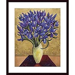 Shelly Bartek 'Blue Iris Bouquet' Wood Framed Art Print Prints