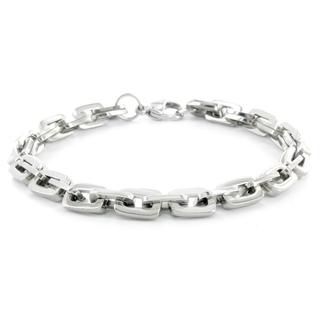 Men's Titanium Classic Rectangular Double Link Bracelet (7 mm) West Coast Jewelry Men's Bracelets