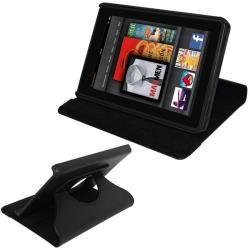 SKQUE  Kindle Fire Black Rotating Leather Case/ Screen Protector Tablet PC Accessories