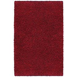 Hand woven Burgundy Chenille Shag Rug (2'6 x 4'2) St Croix Trading Accent Rugs