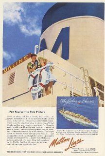 1953 Matson Lines SS Lurline Cruise Ship to Hawaii Put Yourself Picture Print Ad (Memorabilia) (55786)  