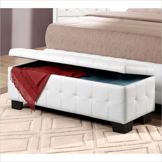 Homelegance Sparkle Lift Top Storage Bench Ottoman in White   2004 13