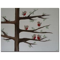 Nicole Dietz 'Red Robins' Canvas Art Trademark Fine Art Canvas