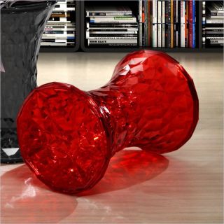 Zuo Prisma Stool in Transparent in Red    155051