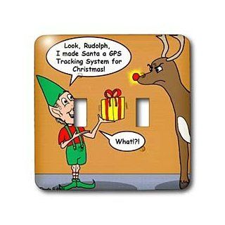 lsp_3087_2 Rich Diesslins Funny Christmas Cartoons   Elf and Rudolph GPS Present   Light Switch Covers   double toggle switch   Multi Switch Plates  