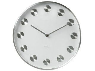 Present Time Karlsson Rotation Brushed Steel Wall Clock, White  