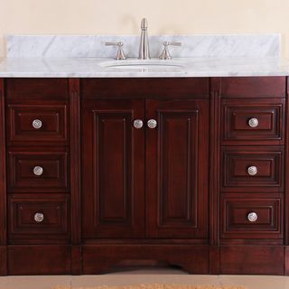 Austen 49 Inch Single Sink Cherry Vanity Set VIRTU Bathroom Vanities