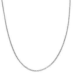 14k White Gold Diamond cut Rolo Chain Gold Necklaces