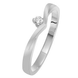 14k White Gold White Diamond Accent Promise Ring (I1 I2) Diamond Rings