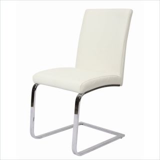 Pastel Furniture Monaco Side Chair Upholstered in Pu Ivory   QLMC11079978