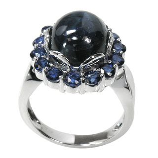 De Buman 14K White Gold Genuine Sapphire and Diamond Accents Ring De Buman Gemstone Rings