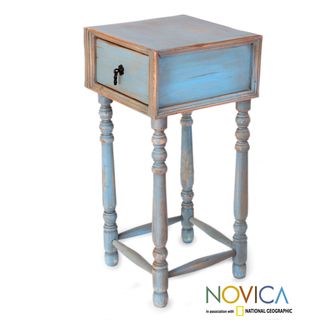 Handcrafted Pinewood 'Arandas Sky' Accent Table (Mexico) Novica Coffee, Sofa & End Tables