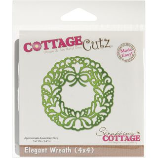 CottageCutz 'Elegant Wreath' 4x4 inch Die Cutting & Embossing Dies