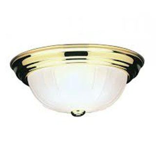 Livex Lighting 7111 02 Flush Mount with Frosted Melon Glass Shades, Polished Brass   Flush Mount Ceiling Light Fixtures  