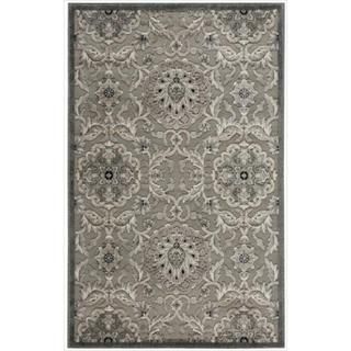 Nourison Graphic Illusions Grey Modern Traditional Rug (3'6 x 5'6) Nourison 3x5   4x6 Rugs