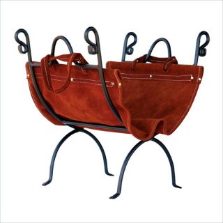 Uniflame Olde World Iron Log Holder with Suede Leather Carrier   W 1196