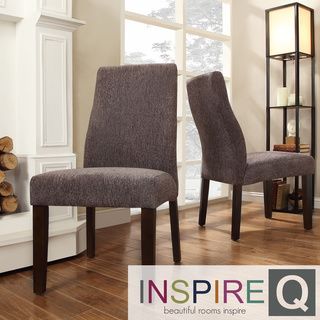 INSPIRE Q Marcey Dark Grey Chenille Wave Back Dining Chair (Set of 2) INSPIRE Q Dining Chairs