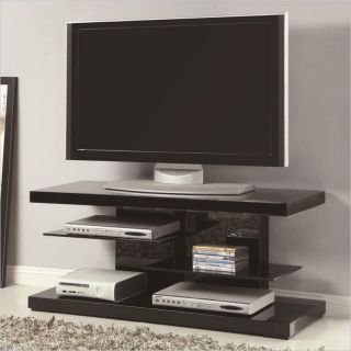 Coaster TV Stand with Alternating Glass Shelves in Black   700840