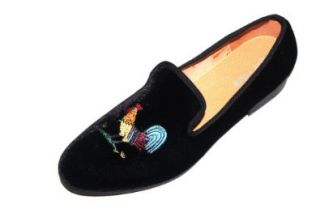 Smythe and Digby Proud Rooster Velvet Loafer Leather Loafers Shoes Shoes