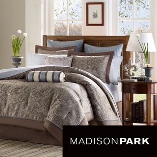 Madison Park Whitman Blue 12 piece Bed in a Bag with Sheet Set Madison Park Bed in a Bag
