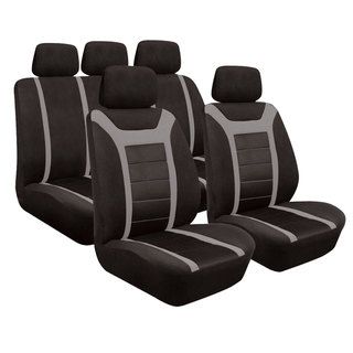 FH Group Grey Airbag Compatible Sports Car Seat Covers (Full Set) FH Group Car Seat Covers