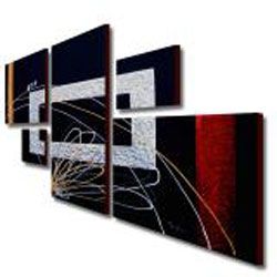 Hand painted 'Abstract 266' 6 piece Art Set Canvas