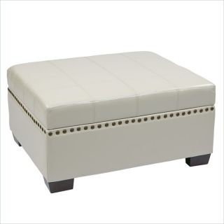 Avenue Six Detour Storage Ottoman with Tray in Cream Eco Leather   DTR3630 CMBD