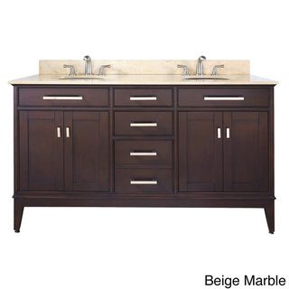 Avanity Madison 60 inch Double Vanity in Light Espresso Finish with Dual Sinks and Top Bath Vanities