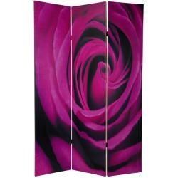 Canvas 6 foot Double sided Solitaire Rose Room Divider (China) Decorative Screens