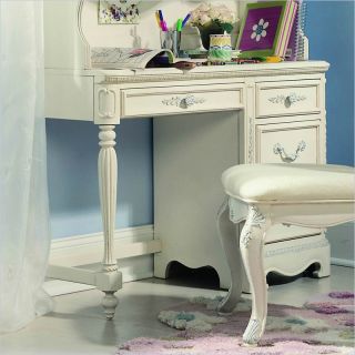 Lea Jessica McClintock Romance 4 Drawer Wood Student Desk in Antique White   203 341