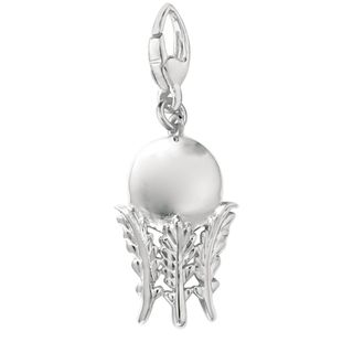 Sterling Silver Crystal Ball Charm Silver Charms