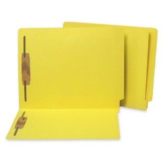 Selco S13642 Water/Paper Cut Resistant End Tab Folders, Two Fasteners, Letter, Yellow, 50/Box  End Tab Shelf File Folders 