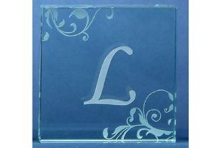StealStreet SS UG HOL 9430 Letter L Crystal Glass Monogram Block Decoration, 3 by 3 Inch   Collectible Figurines