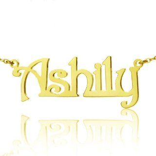 Any Name Necklace Personalized Harrington Font 18K gold plated Custom Nameplate Pendant Letter Jewelry Charm Gift   Personal Necklace Fans