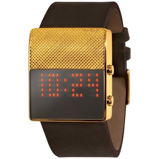 Black Dice Men's Gamer BD 056 02 Brown Leather Digital Dial Quartz Watch Black Dice Men's More Brands Watches