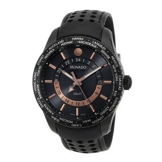 Movado Men's 2600118 '800 Series' Black Leather Swiss Watch Movado Men's Movado Watches