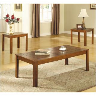 Coaster Casual 3 Piece Occasional Table Set with Pine Veneers   700570