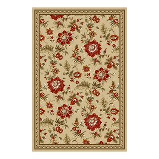 Beige Floral Garden Traditional Non skid Area Rug (3'3 x 5') 3x5   4x6 Rugs