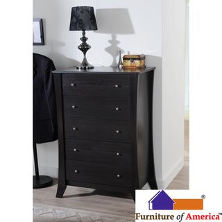 Furniture of America Hamilton Espresso 5 drawer Chest Dressers